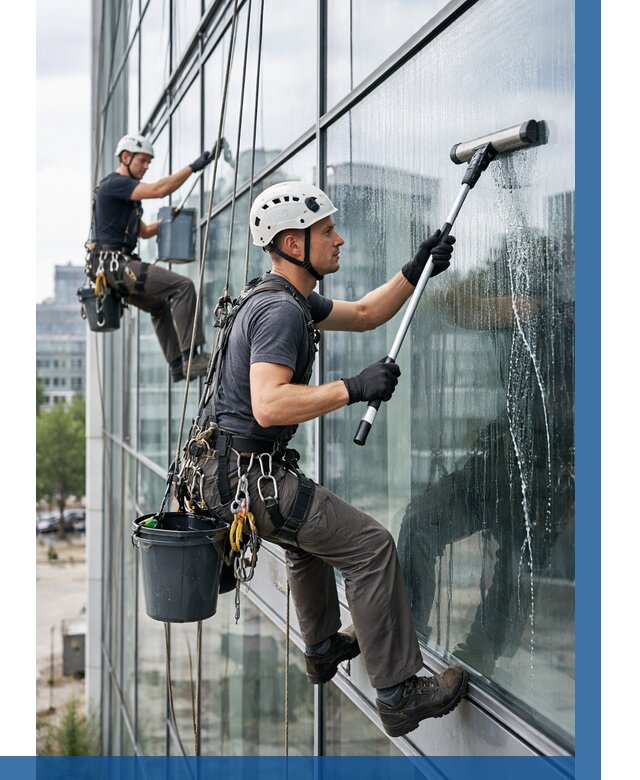 Мойка витражей альпинистами в Новочеркасске от 716 р. под ключ|ВЫСОТНИК-Нвч