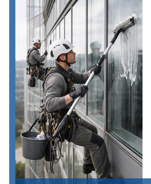 Высотная мойка сплошного остекления с выездом в Новочеркасске