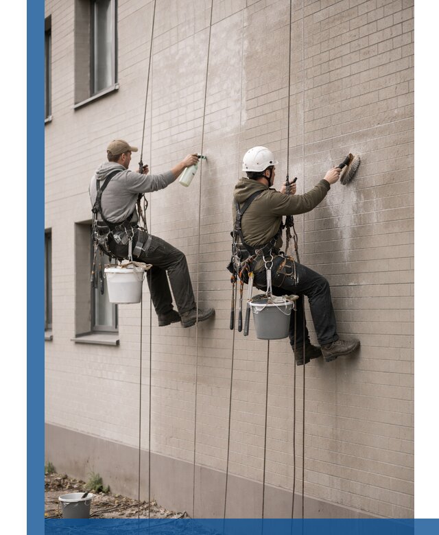 Удаление высолов с фасада зданий в Новочеркасске без повреждений и следов