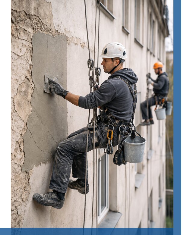 Восстановление штукатурки фасада в Новочеркасске от 1228 р. | ВЫСОТНИК-Нвч