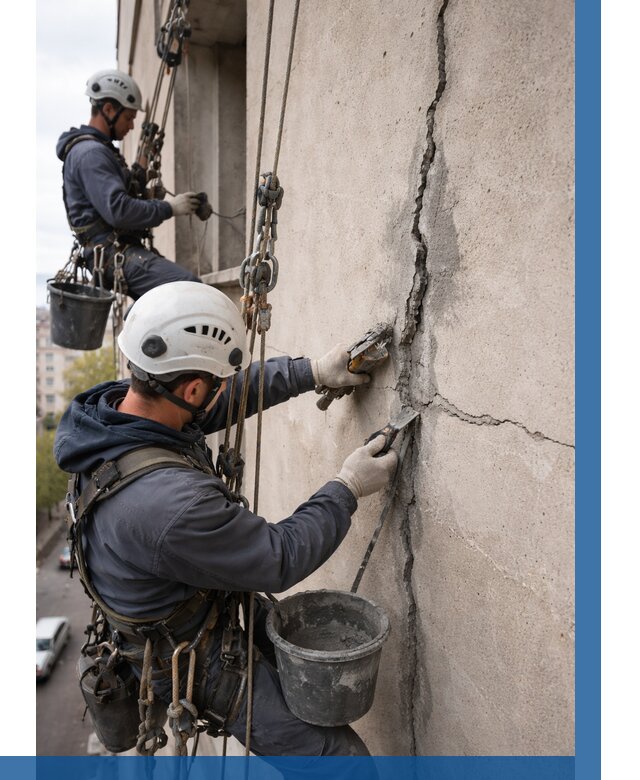 Заделка трещин на фасаде в Новочеркасске от 921 р. | ВЫСОТНИК-Нвч