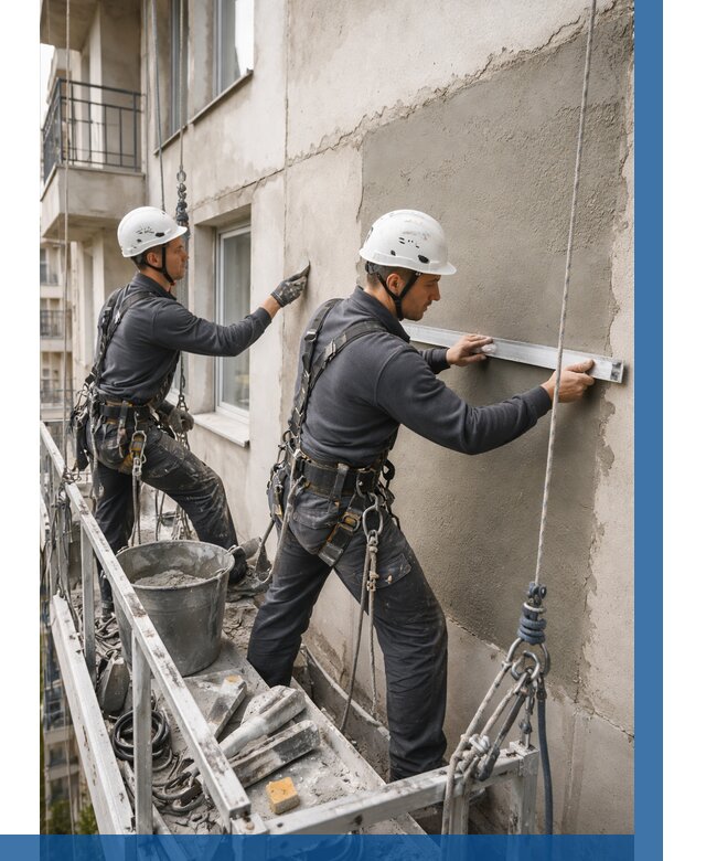 Штукатурка фасада на высоте в Новочеркасске от 921 р. | ВЫСОТНИК-Нвч