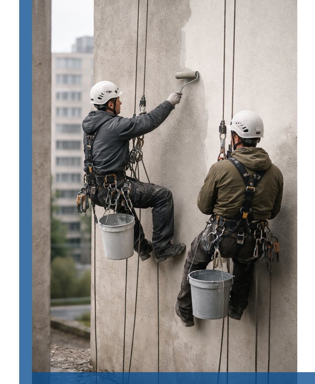 Покраска фасадов высотными альпинистами в Новочеркасске с гарантией