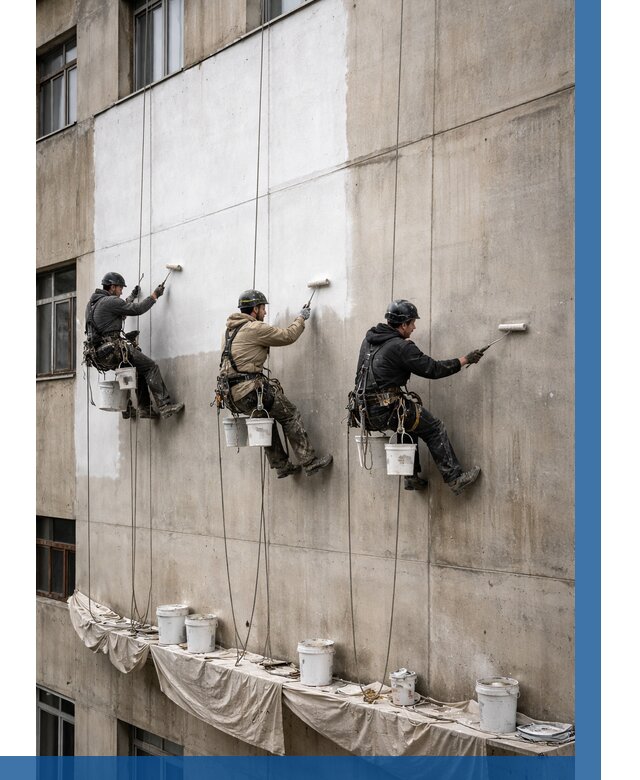 Покраска бетонного фасада в Новочеркасске от 358 р за м2 | ВЫСОТНИК-Нвч