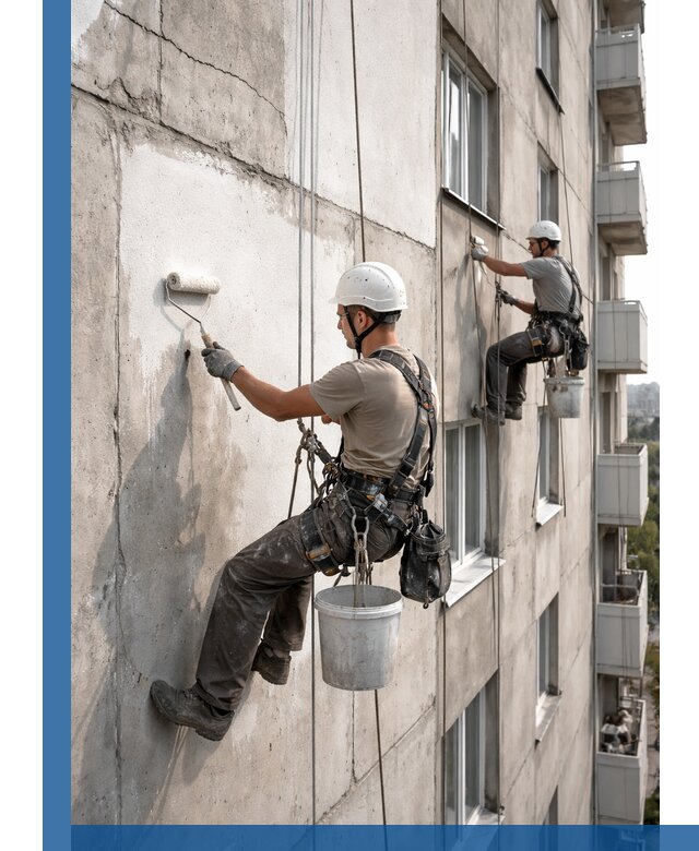 Покраска бетонного фасада в Новочеркасске для жилых и промышленных объектов