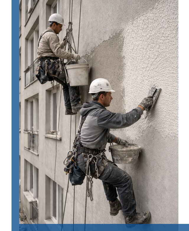 Нанесение декоративной штукатурки короед на фасад в Новочеркасске