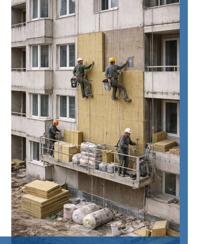 Утепление фасада минватой в Новочеркасске от 1535 р. | ВЫСОТНИК-Нвч