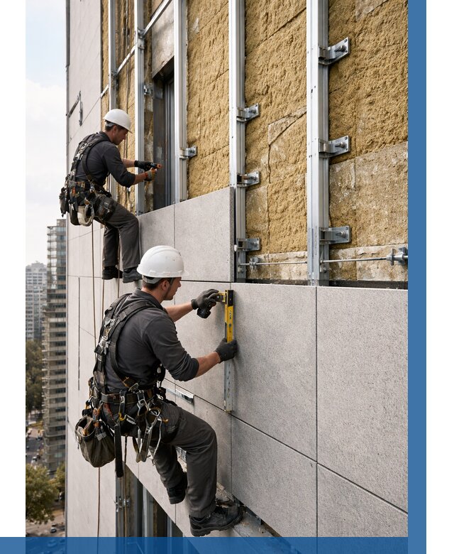 Монтаж вентилируемого фасада в Новочеркасске от 3582 р. | ВЫСОТНИК-Нвч