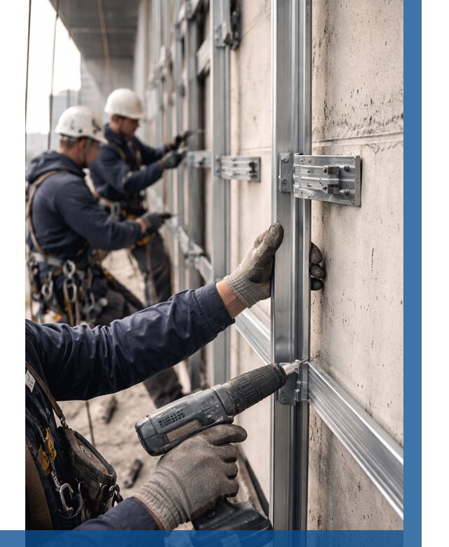 Монтаж подсистемы вентфасада в Новочеркасске от 870 р. | ВЫСОТНИК-Нвч