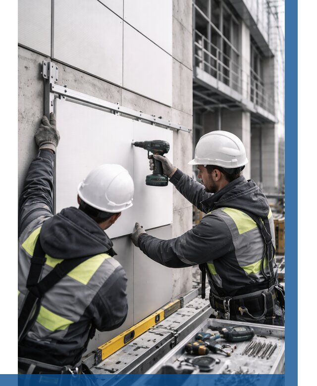 Монтаж композитных панелей фасада в Новочеркасске от 2559 р. | ВЫСОТНИК-Нвч