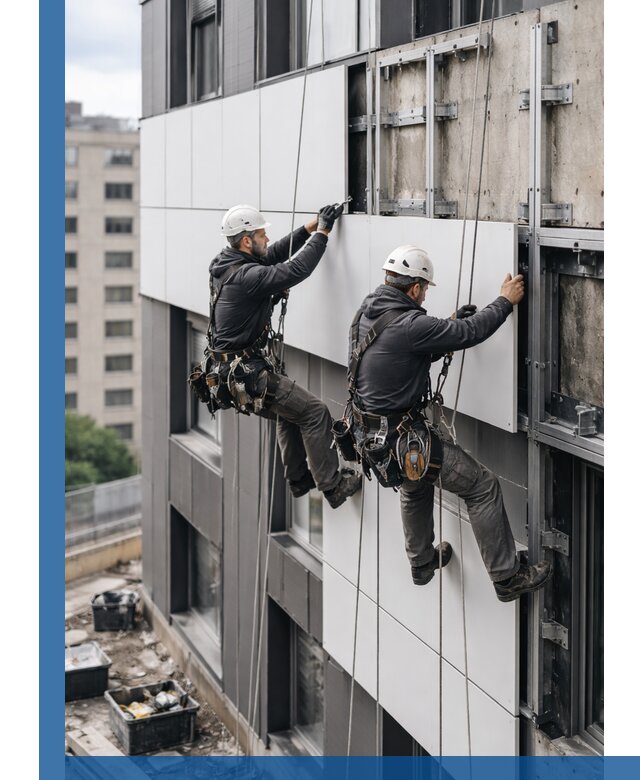 Монтаж композитных панелей фасада в Новочеркасске под ключ