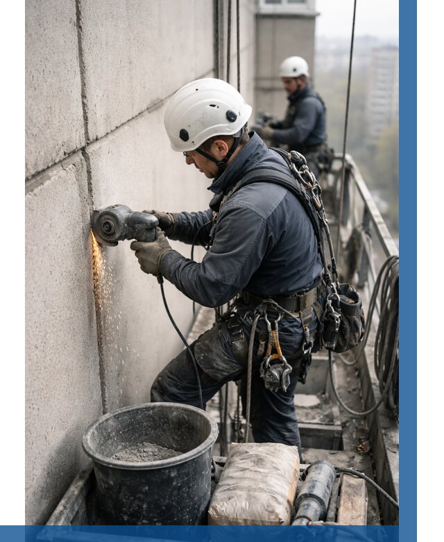 Штробление межпанельных швов в Новочеркасске от 1228 р. | ВЫСОТНИК-Нвч