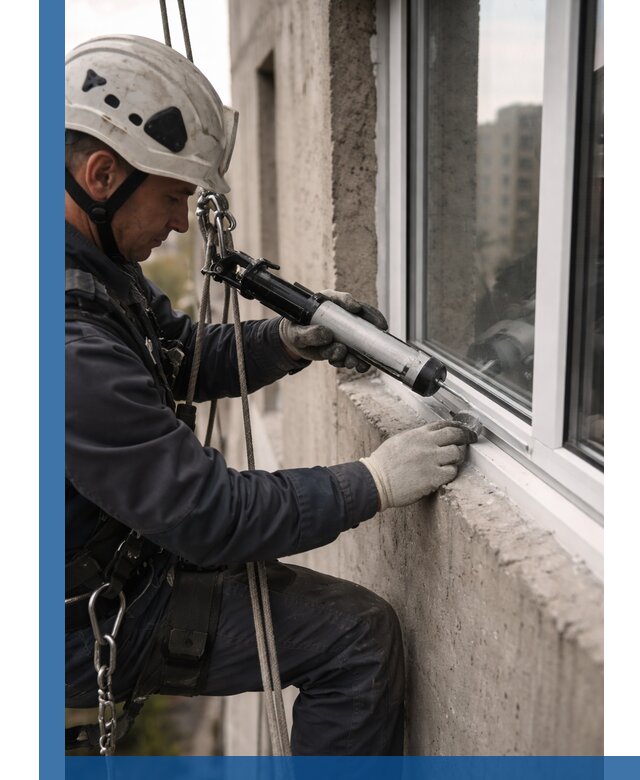 Герметизация оконных швов снаружи в Новочеркасске профессионально