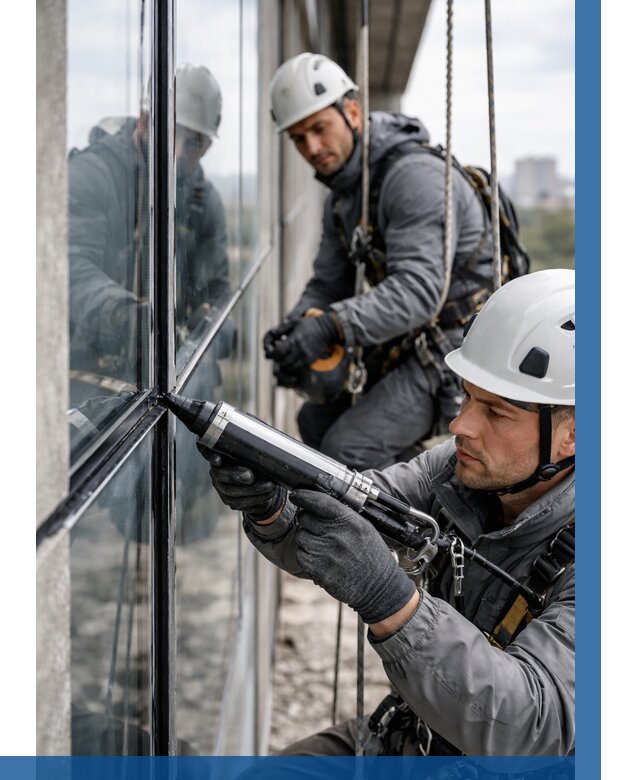 Герметизация витражных швов в Новочеркасске от 665 р. | ВЫСОТНИК-Нвч