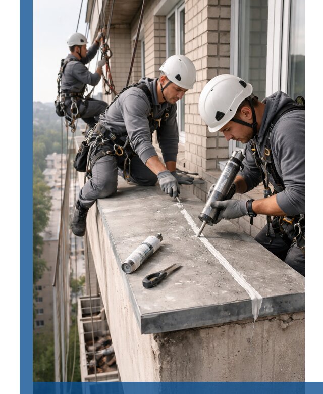 Герметизация балконного козырька в Новочеркасске профессионально