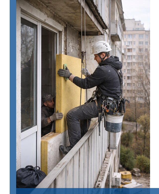 Профессиональное утепление балкона снаружи в Новочеркасске под ключ