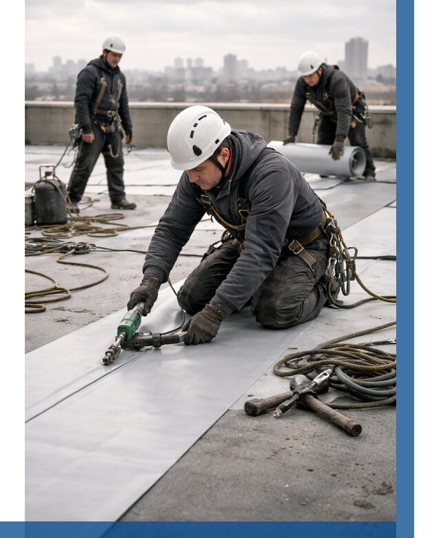 Ремонт мембранной кровли в Новочеркасске от 1842 р./м2 | ВЫСОТНИК-Нвч