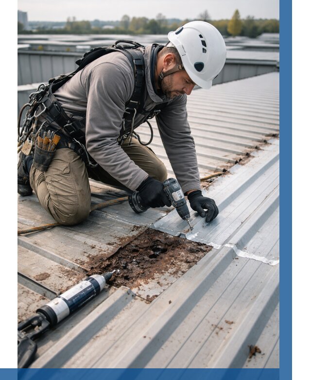 Ремонт профнастила на кровле в Новочеркасске от 716 р. | ВЫСОТНИК-Нвч