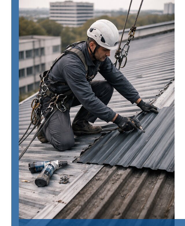 Ремонт профнастила на кровле в Новочеркасске, работы под ключ