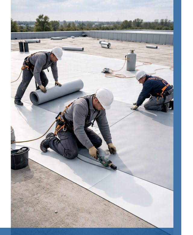 Монтаж мембранной кровли под ключ в Новочеркасске от 1228 р. | ВЫСОТНИК-Нвч