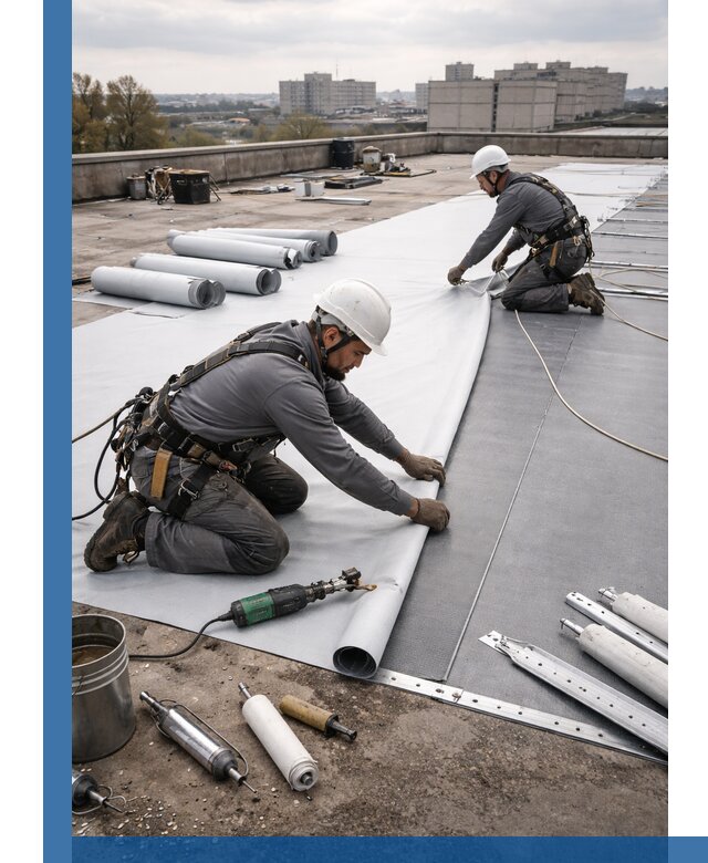 Монтаж мембранной кровли в Новочеркасске для промышленных зданий