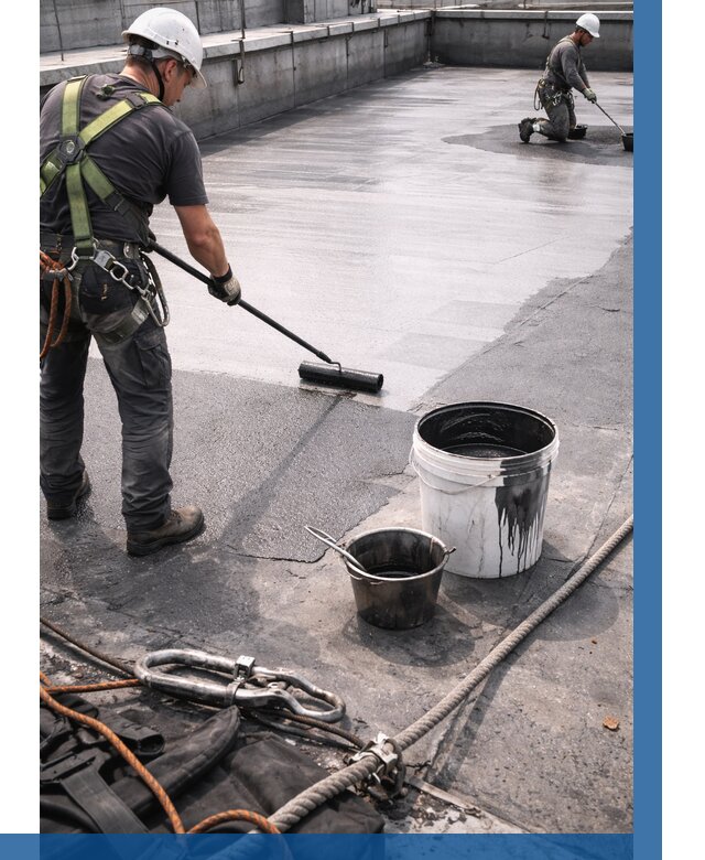 Гидроизоляция кровли жидкой резиной в Новочеркасске от 512 р. | ВЫСОТНИК-Нвч