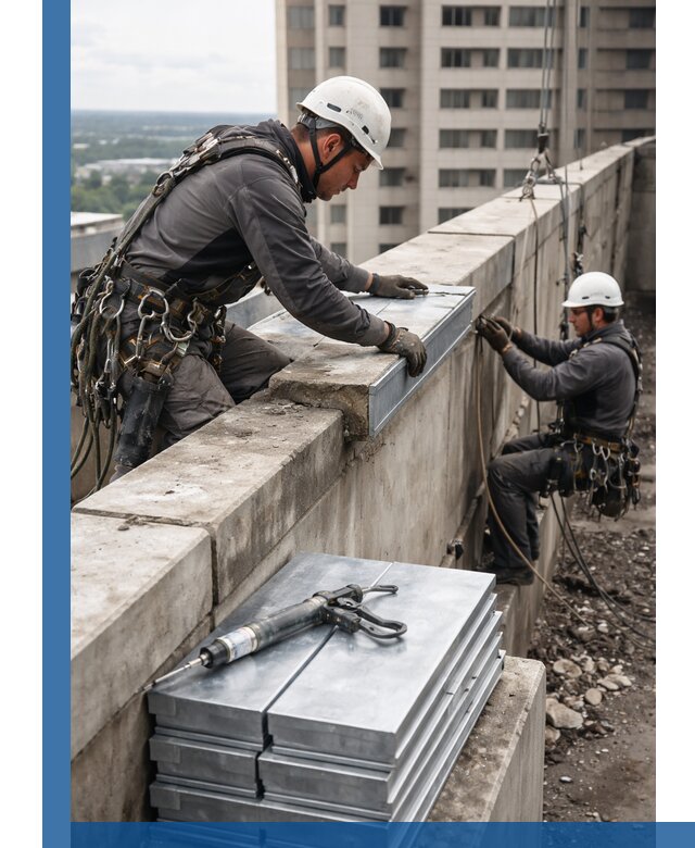 Замена парапетных крышек и установка новых в Новочеркасске