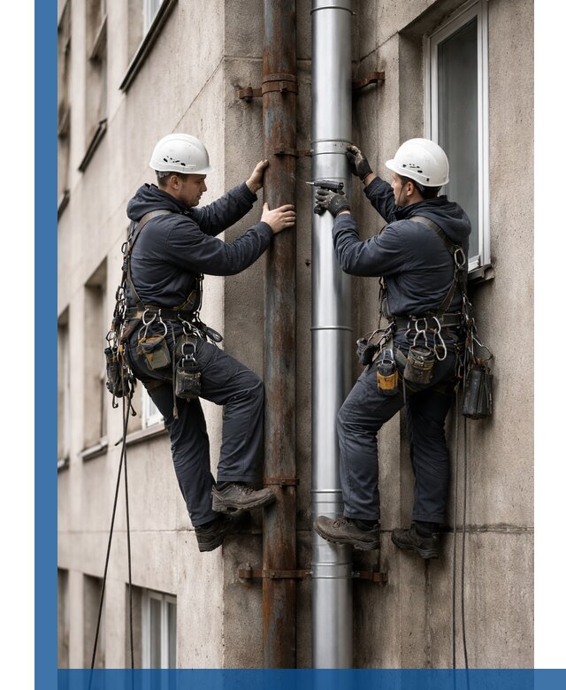 Замена водосточных труб в Новочеркасске: монтаж и демонтаж под ключ