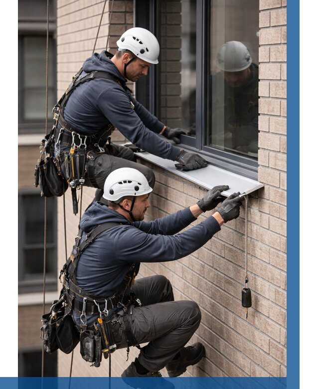 Монтаж оконных отливов под ключ в Новочеркасске от 3582 р. | ВЫСОТНИК-Нвч