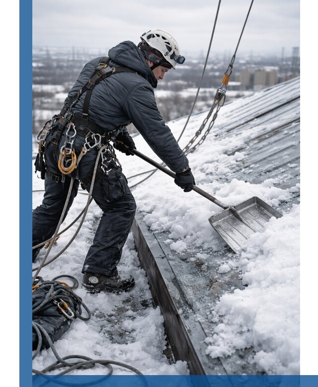 Профессиональная очистка кровли от снега и наледи в Новочеркасске