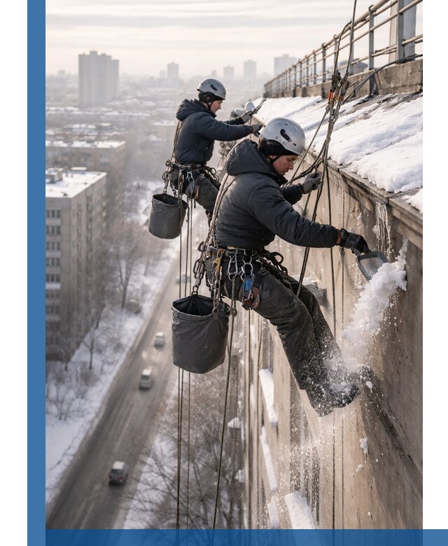 Очистка карнизов от снега в Новочеркасске профессионально и безопасно