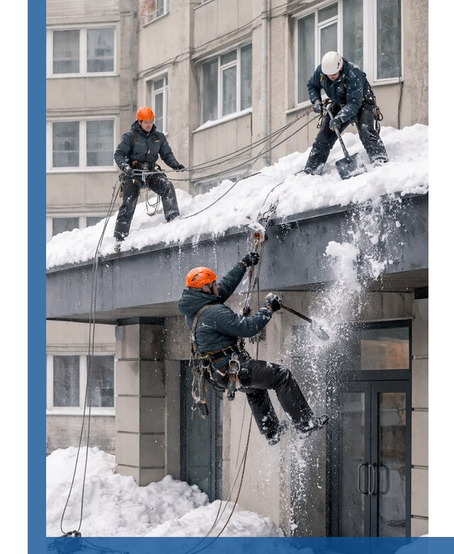 Безопасная очистка навесов от снега в Новочеркасске круглогодично