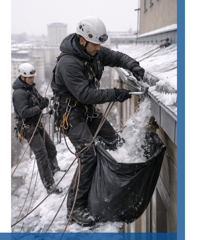 Аварийная очистка крыши в Новочеркасске под ключ от 307 р. | ВЫСОТНИК-Нвч