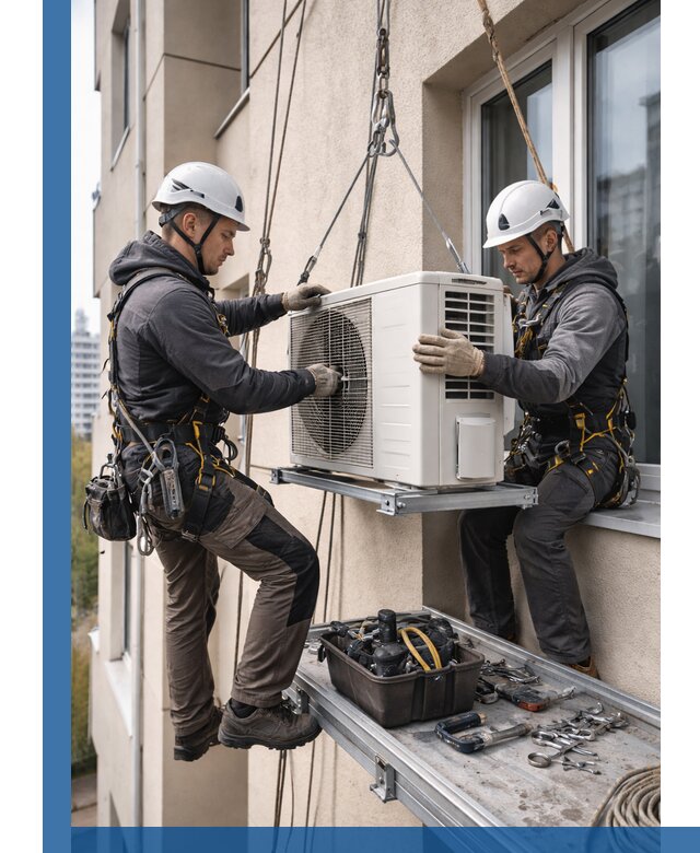 Перенос внешнего блока кондиционера в Новочеркасске с монтажом и крепежом