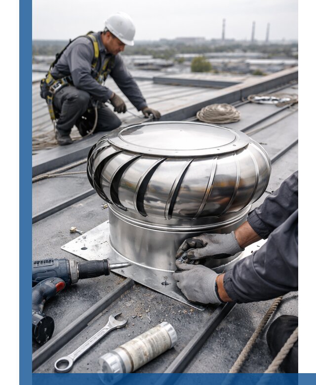 Установка дефлекторов на кровле в Новочеркасске профессионально