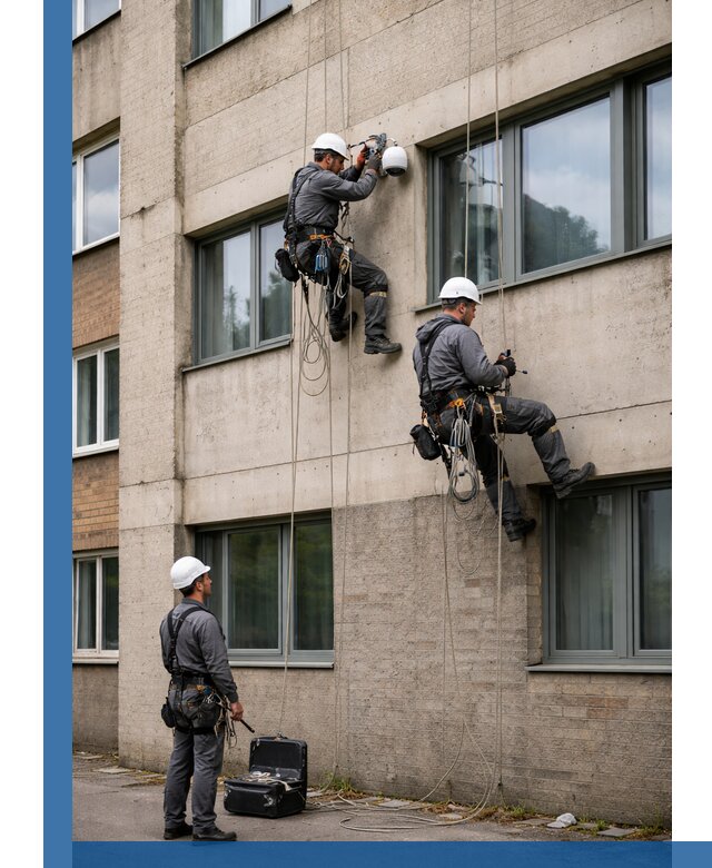 Монтаж фасадных камер видеонаблюдения в Новочеркасске под ключ