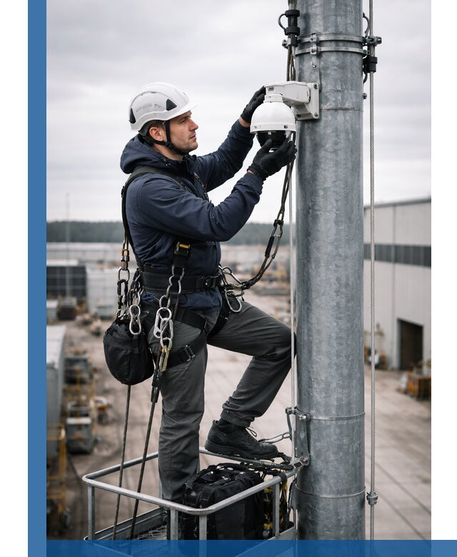 Профессиональная установка видеокамер на мачте в Новочеркасске