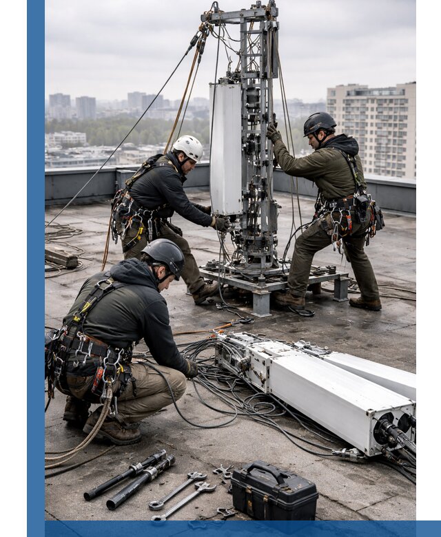 Демонтаж антенн на крыше зданий в Новочеркасске с гарантией