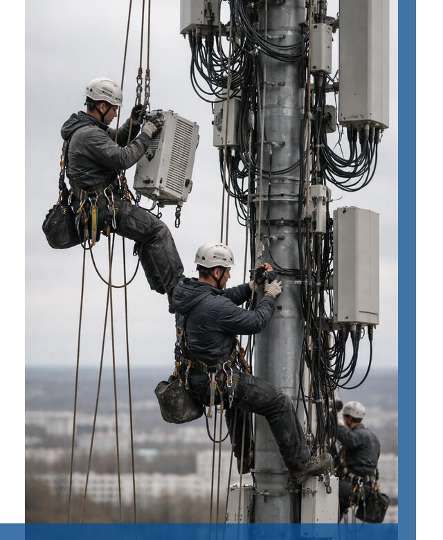 Монтаж оборудования связи на мачте в Новочеркасске от 7676 р. | ВЫСОТНИК-Нвч
