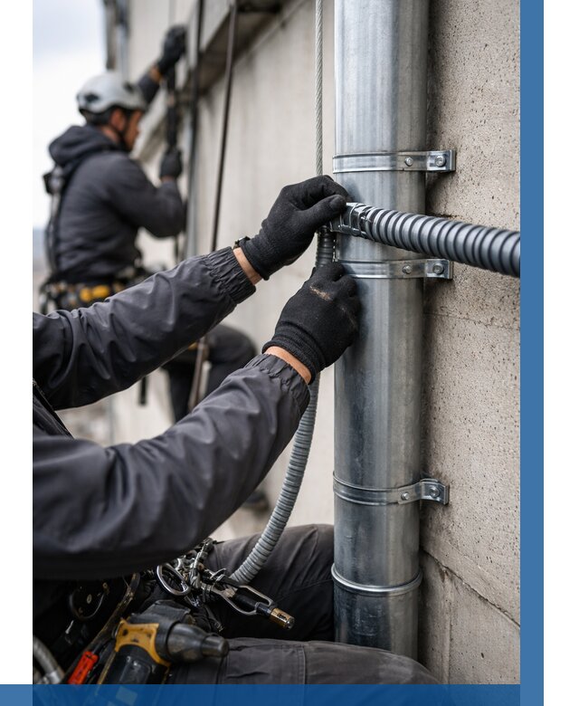 Монтаж гофры для кабеля в Новочеркасске от 307 р. | ВЫСОТНИК-Нвч