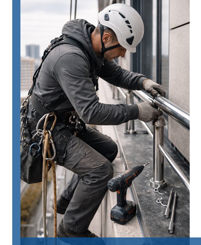 Монтаж ограждений на высоте в Новочеркасске для зданий и конструкций