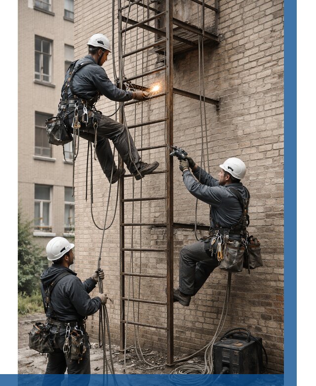 Ремонт пожарной лестницы в Новочеркасске от 7676 р. | ВЫСОТНИК-Нвч