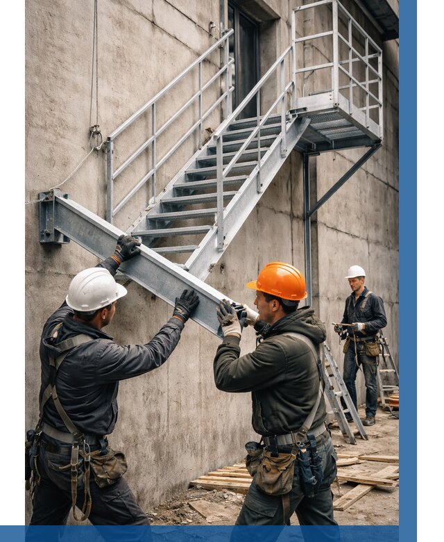 Монтаж металлических лестниц в Новочеркасске от 15351 р. | ВЫСОТНИК-Нвч