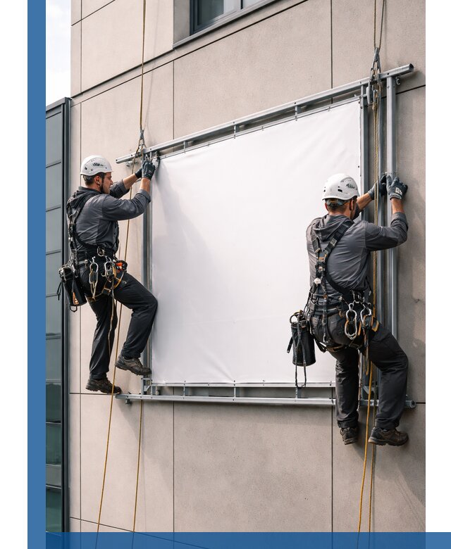 Монтаж наружной рекламной вывески в Новочеркасске под ключ