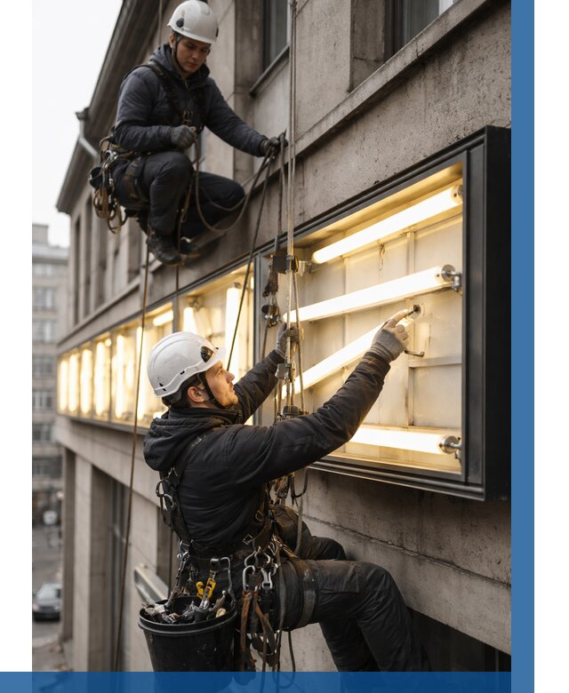 Замена ламп в вывеске в Новочеркасске под ключ от 3582 р. | ВЫСОТНИК-Нвч