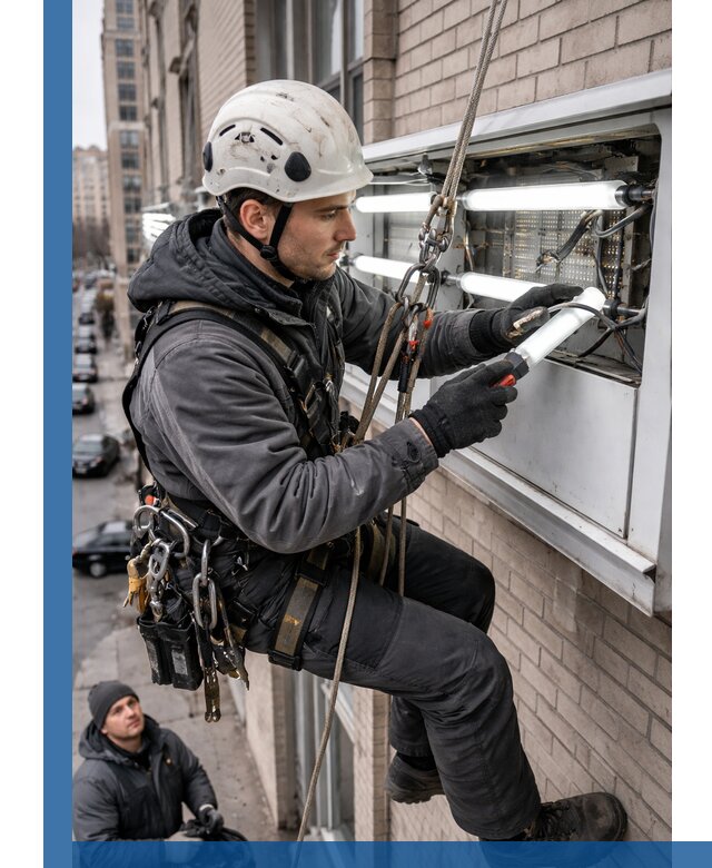 Профессиональная замена ламп в наружной вывеске в Новочеркасске