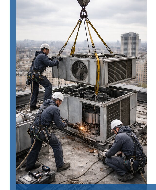 Демонтаж крышной установки в Новочеркасске любой сложности