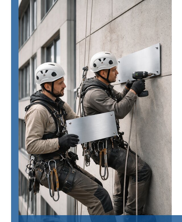 Монтаж табличек и указателей в Новочеркасске для зданий и сооружений