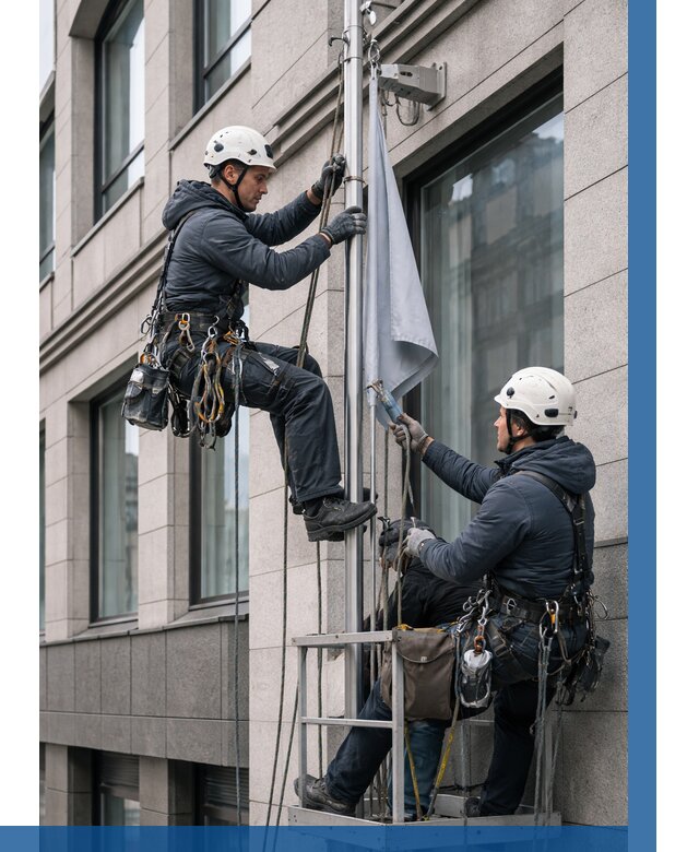 Установка флагов на фасаде в Новочеркасске от 4605 р. | ВЫСОТНИК-Нвч