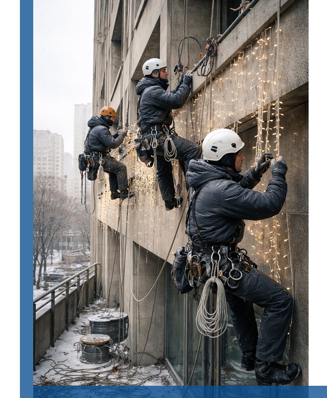 Монтаж новогодней иллюминации и украшение фасадов в Новочеркасске